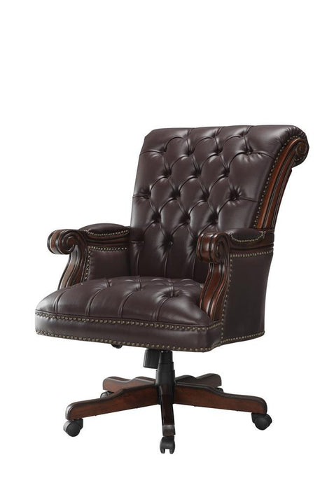 Calloway Tufted Adjustable Height Office Chair Dark Brown - Visions in Furniture (La Mirada, CA)