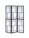 Damis 3-panel Folding Floor Screen Black and White - Visions in Furniture (La Mirada, CA)
