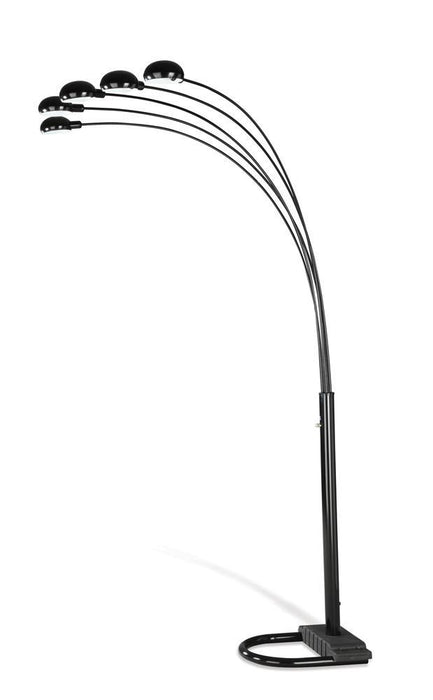 Kayd 5-light Floor Lamp Satin Black - Visions in Furniture (La Mirada, CA)