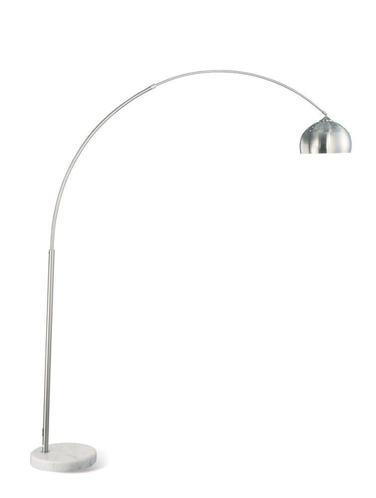Krester Arched Floor Lamp Brushed Steel and Chrome - Visions in Furniture (La Mirada, CA)
