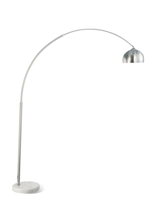 Krester Arched Floor Lamp Brushed Steel and Chrome - Visions in Furniture (La Mirada, CA)