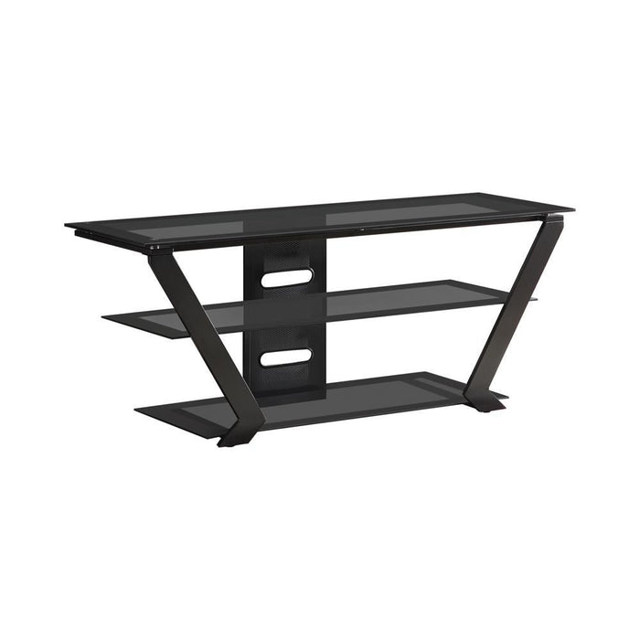 Donlyn 2-tier TV Console Black - Visions in Furniture (La Mirada, CA)