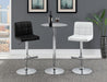 Lenny Adjustable Bar Stools Chrome and Black (Set of 2) - Visions in Furniture (La Mirada, CA)