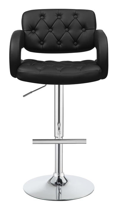 Brandi Adjustable Bar Stool Black and Chrome - Visions in Furniture (La Mirada, CA)