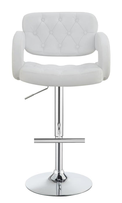 Brandi Adjustable Bar Stool Chrome and White - Visions in Furniture (La Mirada, CA)