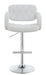 Brandi Adjustable Bar Stool Chrome and White - Visions in Furniture (La Mirada, CA)
