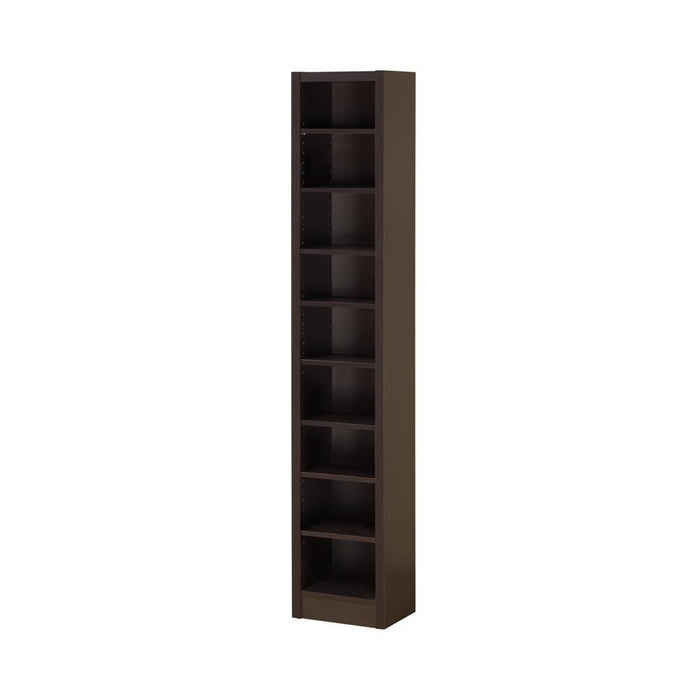 Eliam Rectangular Bookcase with 2 Fixed Shelves Cappuccino - Visions in Furniture (La Mirada, CA)