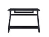 Mallet Computer Desk with Bottom Shelf Black - Visions in Furniture (La Mirada, CA)