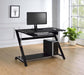 Mallet Computer Desk with Bottom Shelf Black - Visions in Furniture (La Mirada, CA)