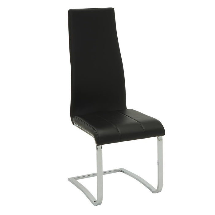 Montclair High Back Dining Chairs Black and Chrome (Set of 4) - Visions in Furniture (La Mirada, CA)