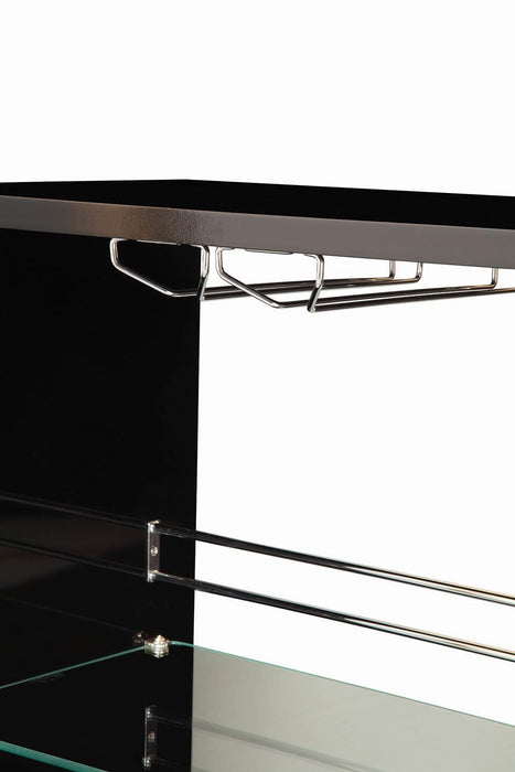 Adolfo 3-tier Bar Table Glossy Black and Clear - Visions in Furniture (La Mirada, CA)