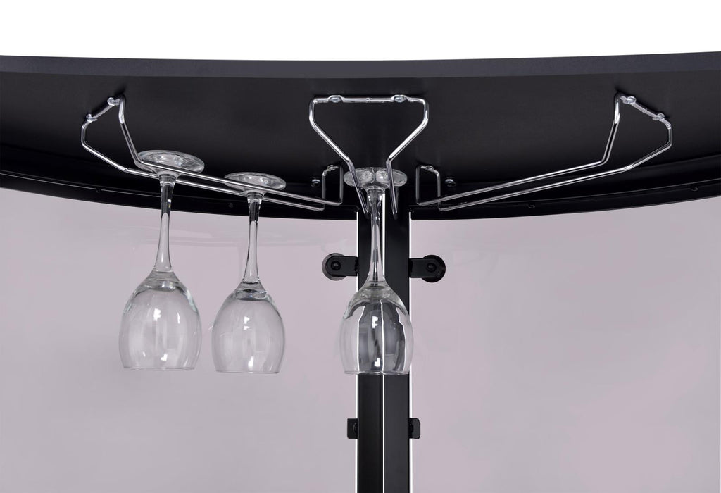 Amarillo 2-tier Bar Unit Black and Chrome - Visions in Furniture (La Mirada, CA)