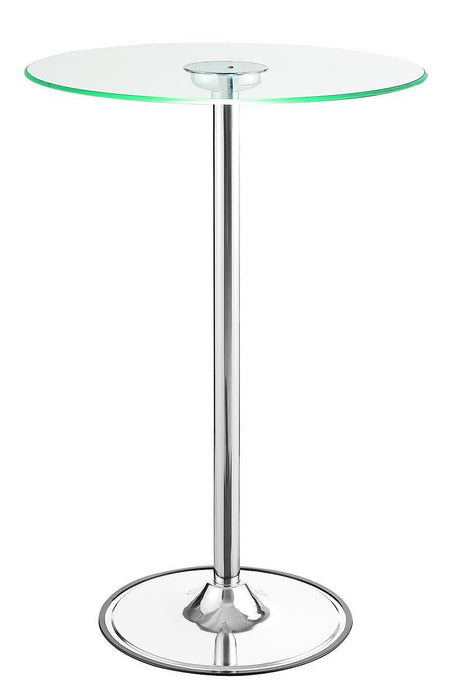 Thea LED Bar Table Chrome and Clear - Visions in Furniture (La Mirada, CA)