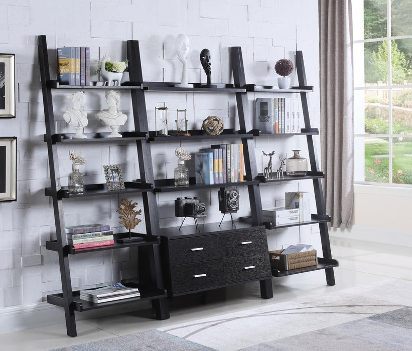 Colella 4-drawer Storage Bookcase Cappuccino - Visions in Furniture (La Mirada, CA)