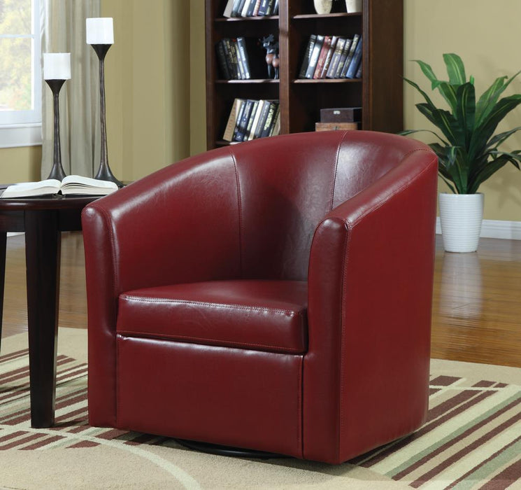 Turner Upholstery Sloped Arm Accent Swivel Chair Red - Visions in Furniture (La Mirada, CA)