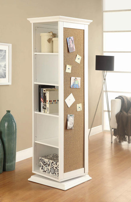 Robinsons Swivel Accent Cabinet with Cork Board White - Visions in Furniture (La Mirada, CA)
