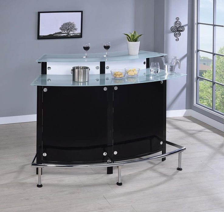 Keystone Glass Top Bar Unit Black - Visions in Furniture (La Mirada, CA)