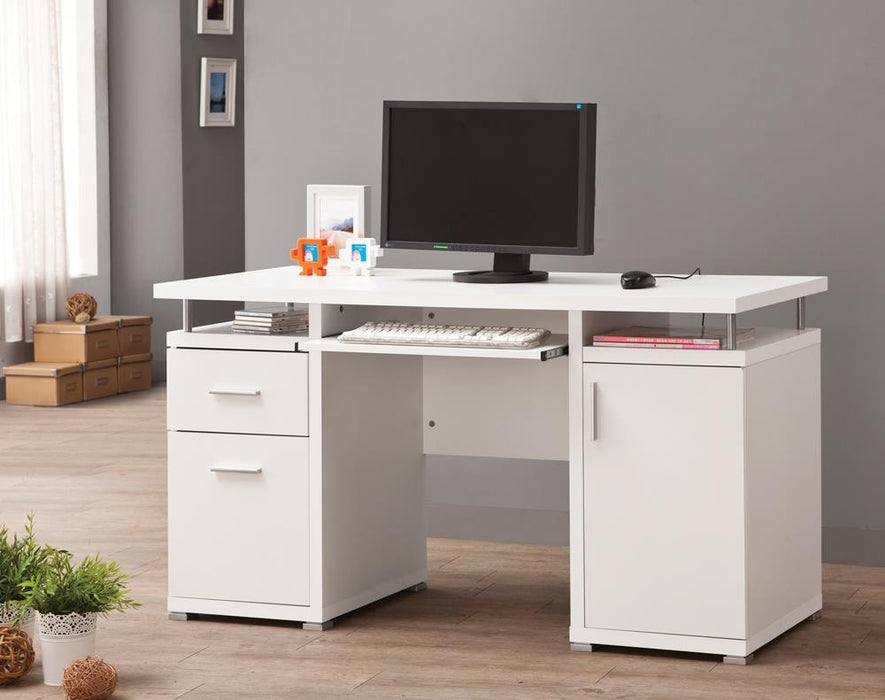 Tracy 2-drawer Computer Desk White - Visions in Furniture (La Mirada, CA)