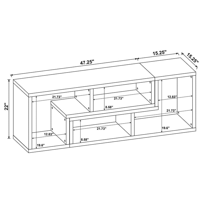 Velma Convertible TV Console and Bookcase Cappuccino - Visions in Furniture (La Mirada, CA)