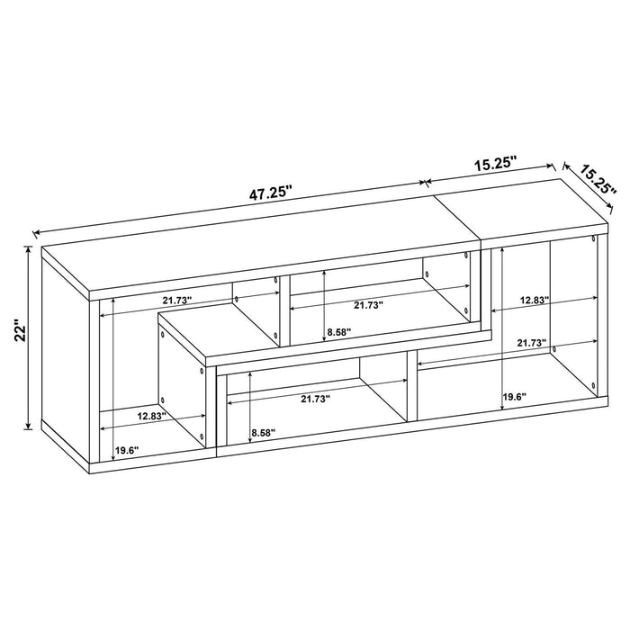 Velma Convertible TV Console and Bookcase White - Visions in Furniture (La Mirada, CA)