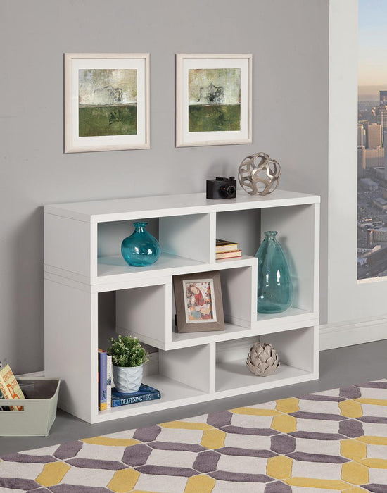 Velma Convertible TV Console and Bookcase White - Visions in Furniture (La Mirada, CA)