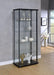 Delphinium 5-shelf Glass Curio Cabinet Black and Clear - Visions in Furniture (La Mirada, CA)