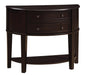 Diane 2-drawer Demilune Shape Console Table Cappuccino - Visions in Furniture (La Mirada, CA)
