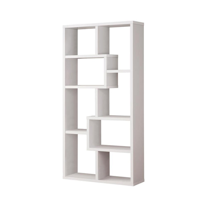 Theo 10-shelf Bookcase White - Visions in Furniture (La Mirada, CA)