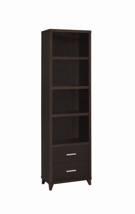 Lewes 2-drawer Media Tower Cappuccino - Visions in Furniture (La Mirada, CA)