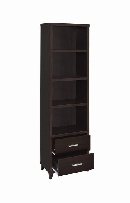 Lewes 2-drawer Media Tower Cappuccino - Visions in Furniture (La Mirada, CA)