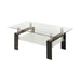 Dyer Tempered Glass Coffee Table with Shelf Black - Visions in Furniture (La Mirada, CA)