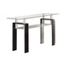 Dyer Tempered Glass Sofa Table with Shelf Black - Visions in Furniture (La Mirada, CA)