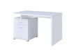 Irving 2-drawer Office Desk with Cabinet White - Visions in Furniture (La Mirada, CA)