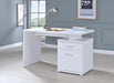 Irving 2-drawer Office Desk with Cabinet White - Visions in Furniture (La Mirada, CA)