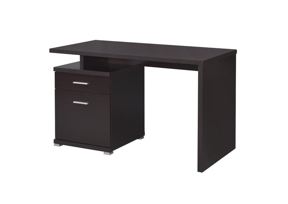Irving 2-drawer Office Desk with Cabinet Cappuccino - Visions in Furniture (La Mirada, CA)