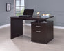 Irving 2-drawer Office Desk with Cabinet Cappuccino - Visions in Furniture (La Mirada, CA)