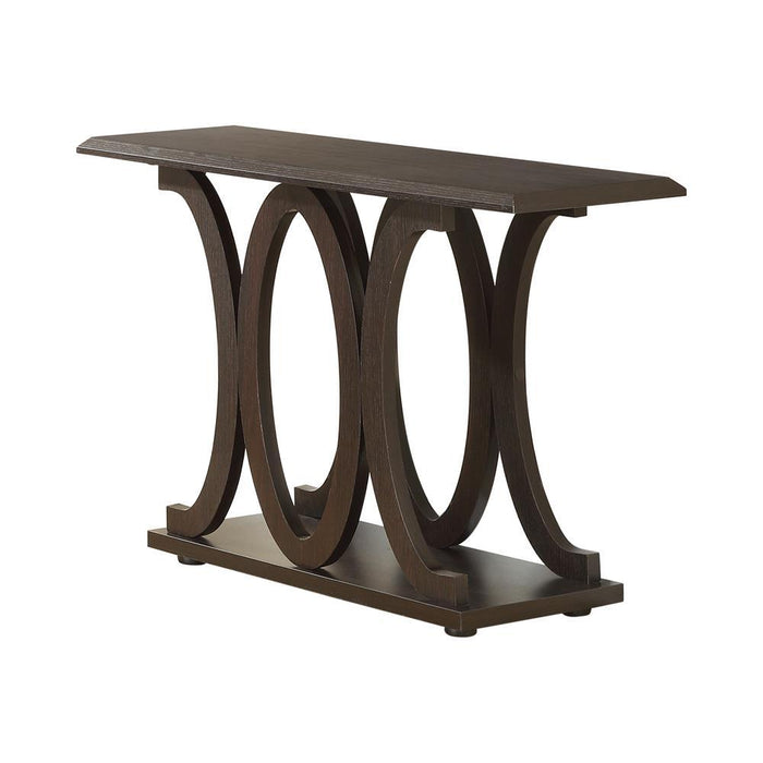 Shelly C-shaped Base Sofa Table Cappuccino - Visions in Furniture (La Mirada, CA)