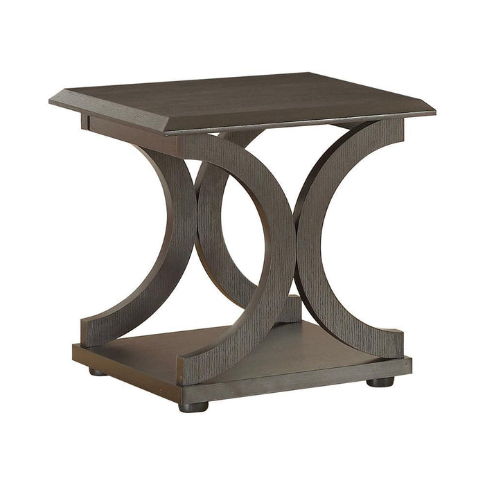Shelly C-shaped Base End Table Cappuccino - Visions in Furniture (La Mirada, CA)