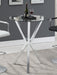 Denali Round Glass Top Bar Table Chrome - Visions in Furniture (La Mirada, CA)