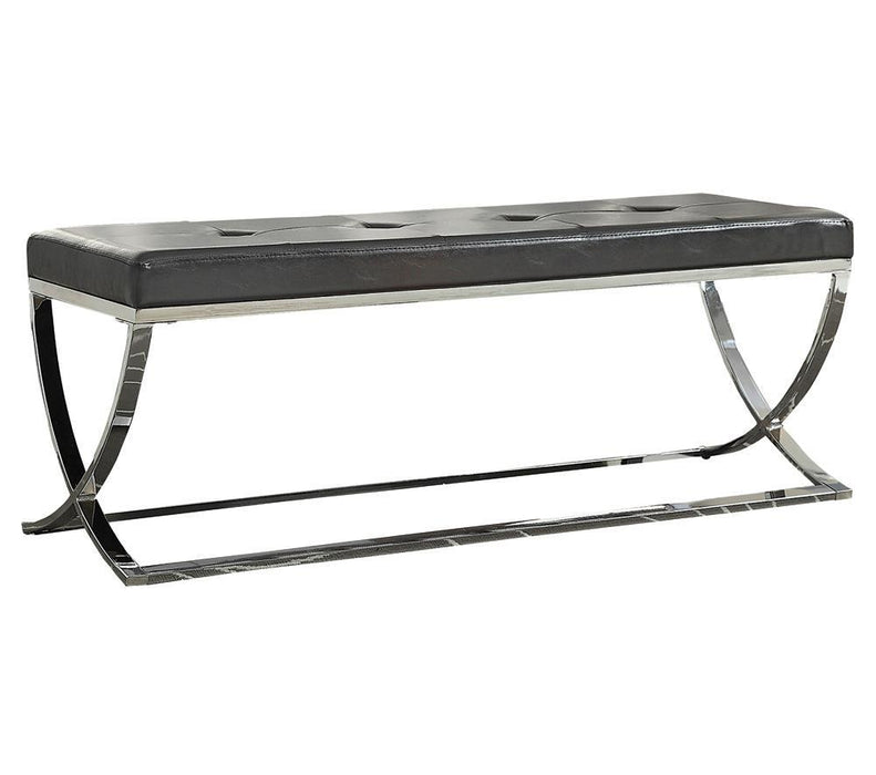 Walton Rectangle Upholstered Tufted Bench Black - Visions in Furniture (La Mirada, CA)