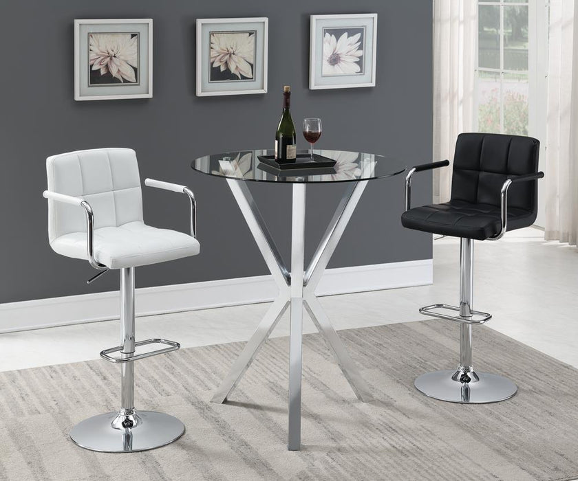 Palomar Adjustable Height Bar Stool Black and Chrome - Visions in Furniture (La Mirada, CA)