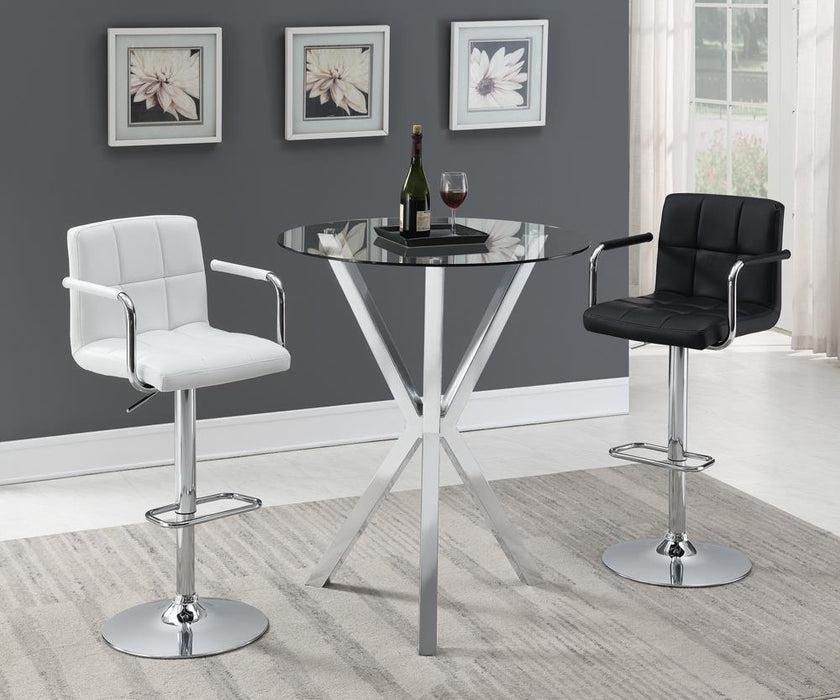 Palomar Adjustable Height Bar Stool White and Chrome - Visions in Furniture (La Mirada, CA)