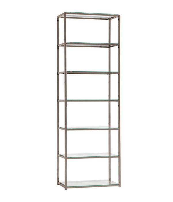 Kate 6-shelf Bookcase Black Nickel - Visions in Furniture (La Mirada, CA)