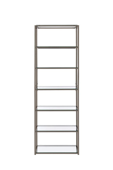 Kate 6-shelf Bookcase Black Nickel - Visions in Furniture (La Mirada, CA)