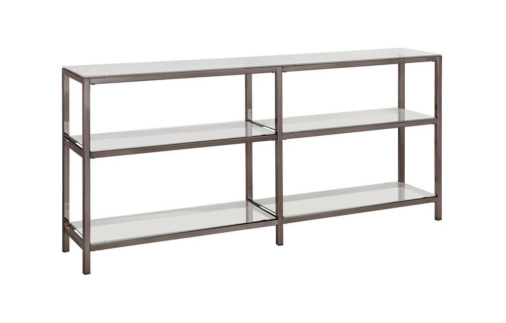 Kate 2-tier Bookcase Black Nickel - Visions in Furniture (La Mirada, CA)