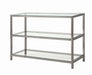 Trini Sofa Table with Glass Shelf Black Nickel - Visions in Furniture (La Mirada, CA)