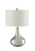 Junko Drum Shade Table Lamp Chrome and White - Visions in Furniture (La Mirada, CA)