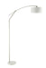 Moniz Adjustable Arched Arm Floor Lamp Chrome and White - Visions in Furniture (La Mirada, CA)