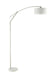 Moniz Adjustable Arched Arm Floor Lamp Chrome and White - Visions in Furniture (La Mirada, CA)