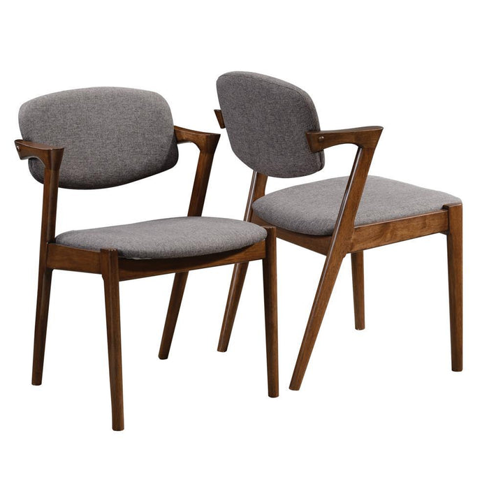 Malone Dining Side Chairs Grey and Dark Walnut (Set of 2) - Visions in Furniture (La Mirada, CA)